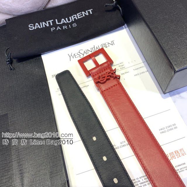 Saint Laurent女士皮帶 聖羅蘭金扣小牛皮腰帶  jjp1755
